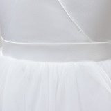 Children's Wedding Dress Sleeveless Mesh Girls Birthday Costume Puffy Dress