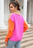 Autumn And Winter Trendy Turtleneck Pullover Sweater Women Patchwork Fashion Knitting Shirt