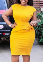 Women's Fashion Chic Elegant Pleated Bodycon Pencil African Dress
