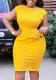 Women's Fashion Chic Elegant Pleated Bodycon Pencil African Dress