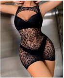 Trendy Sexy One Piece Tight Fitting Hollow See-Through Sexy Net Clothes
