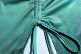Sexy Slim Fit Dress V-Neck Halter Neck Split Maxi Dress