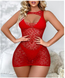 Trendy Sexy One Piece Tight Fitting Hollow See-Through Sexy Net Clothes
