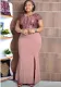 Plus Size African Dress Party Round Neck Solid Dress