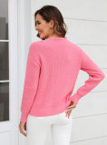 Women v-neck twist knittin sweater