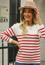 Women Button Striped Knitting Sweater