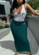 Summer Letter print Tank Top Slim Long Skirt Two piece set
