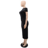 Women's Sleeveless Casual Career Slit Bodycon Dress