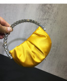 women's rhinestone clutch bag diamond pleated mini evening bag Messenger small bag
