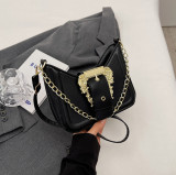 Summer Texture Chain Bag Trendy Fashion Ladies Bag Simple Handbag Retro Style One Shoulder Underarm Bag