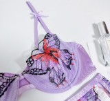 Sexy Lingerie Sexy Girl Butterfly Embroidery Gathering Waistband Sling Set