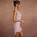 Women's Chic Premium Slash Shoulder Mesh Patchwork Tight Fitting Bodycon Dress