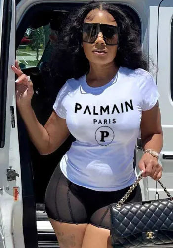 Plus Size Women Letter Print T-Shirt