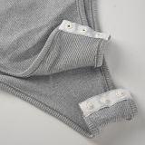 Summer Women Ribbed Square Neck Solid Short Sleeve Boysuit