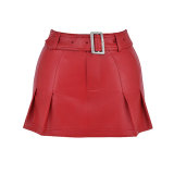 Women Sweet and Spicy pu Leather Mini Skirt