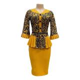 Plus Size African Women Printed Dress
