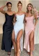 Sexy Dress Slim Fit Low Back Bodycon Split Party Strap Dress