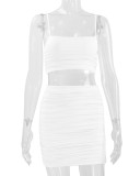 Sexy Camisole Ruched Bodycon Skirt Two-Piece Set For Women