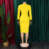 Ladies Fashion Chic Bodycon Pencil Office African Dress