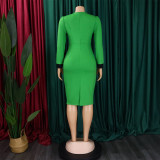 Ladies Fashion Chic Bodycon Pencil Office African Dress