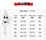 Women's Tight Fitting Plus Size Digital Printing Deep V Low Back One Piece Swimsuit