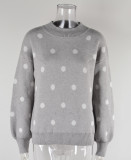 Autumn/Winter Sweater Knitting Polka Dot Pullover Plus Size Sweater