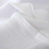 Summer women's flower print white short-sleeved Basic shirt