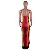 Women's Trendy Fashion Contrast Print Strap Dress