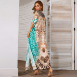 Printed Oversized Beach Cover Up Sexy Holidays Baroque Robe Bikini Cover Up