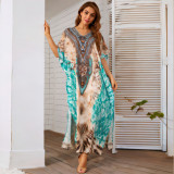 Printed Oversized Beach Cover Up Sexy Holidays Baroque Robe Bikini Cover Up