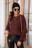 Fall Winter Women's Plus Size Loose Casual Solid Round Neck Knitting Pullover