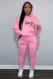 Women Casual Print Hoodies and Pant Two-Piece Set