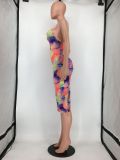 Women Sexy Ladies Tie Dye Backless Dress