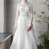 Women Long Sleeve Lace Formal Party Evening Dress