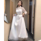Women Long Sleeve Lace Formal Party Evening Dress
