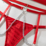 Erotic Lingerie Sexy Push Up See-Through Comfortable Three-Piece Bikini Set