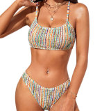Women's Rainbow Bikini Sexy Triangle Beach Two Pieces Swimsuit