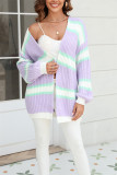 Women's Fall Winter Coat Plus Size Patchwork Fashion Cardigan Sweater Women