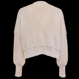 Autumn And Winter Women's Fashion Round Neck Solid Color Loose Pullover Knitting Sweater