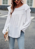 Womens Casual Long Sleeve Solid Shirt