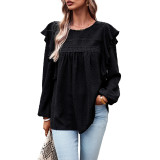Womens Casual Long Sleeve Solid Shirt