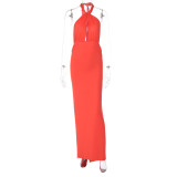 Women Summer Sexy Backless Cutout Sleeveless Dress