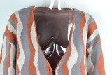 Autumn And Winter Long Sweater Patchwork Fashion Knitting Cardigan Pocket Sweater Coat Women