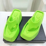 Summer Platform Square Toe Slippers Fashion Plus Size Women's Sandals Platform Flip Flops