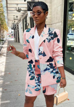 Mode-jas met print Tweedelige set casual herfstblazers voor dames