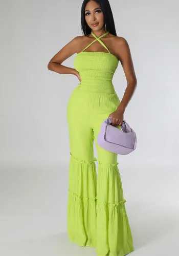 Women's Summer Halter Straps Casual Low Back Fashion Jumpsuit