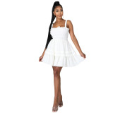 Low Back Sexy Slim Waist Trendy Cutout A-Line Short Dress