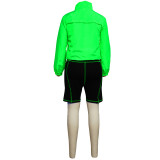 Fashion Ladies Summer Contrast Color Patchwork Long Sleeve Shorts Tracksuit