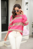 Autumn Winter Women's Sweater Loose Round Neck Patchwork Knitting Shirt Pullover Fashion Sweater