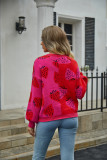 Women's Autumn Winter Sweater V-Neck Button Cardigan Strawberry Coat